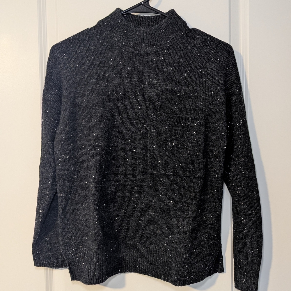 Madewell Black Speckled Crew Neck Sweater